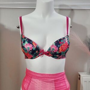 Aerie Limited Edition Pushup- Floral Magenta 'Emma' Bra- 32B